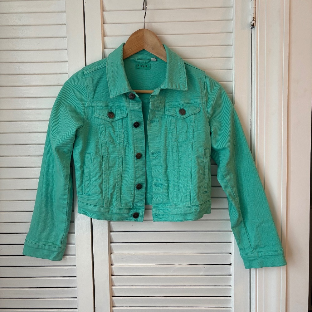 Kids’ Teal Denim Jacket - Size 12